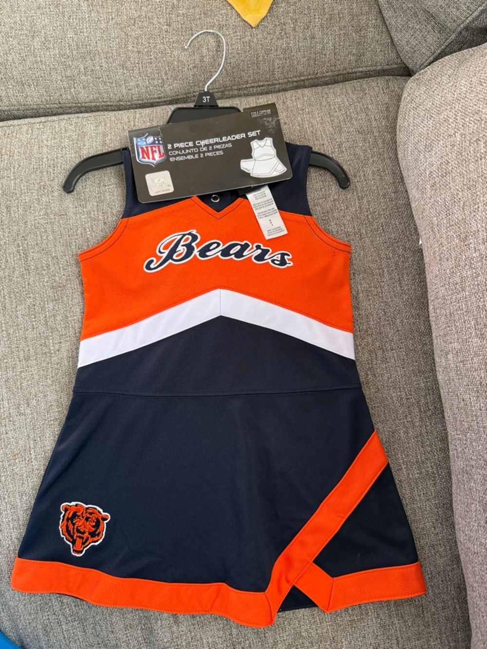 NWT NFL Chicago Bears Toddler 3Y Cheer Dress Orange Navy White